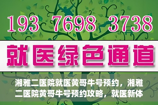 湘雅二医院就医黄哥牛号预约，湘雅二医院黄哥牛号预约攻略，就医新体验