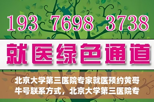 北京大学第三医院专家就医预约黄哥牛号联系方式，北京大学第三医院专家预约就医指南，黄哥牛号联系方式全解析