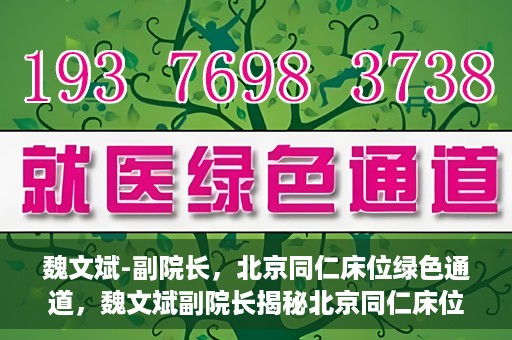 魏文斌-副院长，北京同仁床位绿色通道，魏文斌副院长揭秘北京同仁床位绿色通道