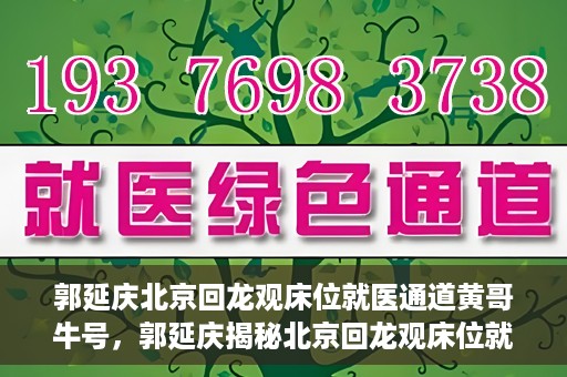 郭延庆北京回龙观床位就医通道黄哥牛号，郭延庆揭秘北京回龙观床位就医通道，黄哥牛号行动开启