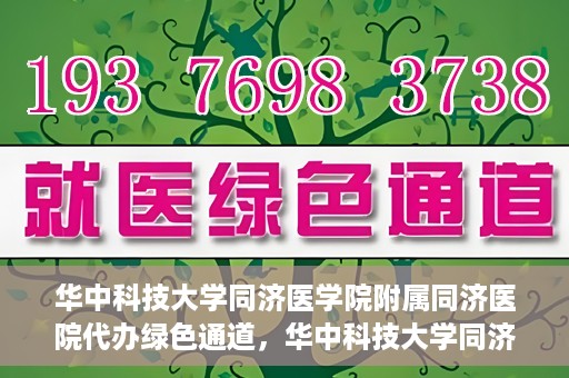 华中科技大学同济医学院附属同济医院代办绿色通道，华中科技大学同济医学院附属同济医院绿色通道代办服务解析