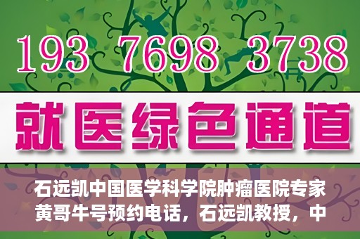 石远凯中国医学科学院肿瘤医院专家黄哥牛号预约电话，石远凯教授，中国医学科学院肿瘤医院专家挂号预约攻略及黄哥牛号联系电话揭秘