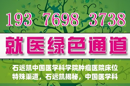 石远凯中国医学科学院肿瘤医院床位特殊渠道，石远凯揭秘，中国医学科学院肿瘤医院床位特殊渠道揭秘