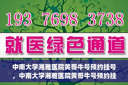中南大学湘雅医院黄哥牛号预约挂号，中南大学湘雅医院黄哥牛号预约挂号攻略，轻松挂号，无忧就医体验