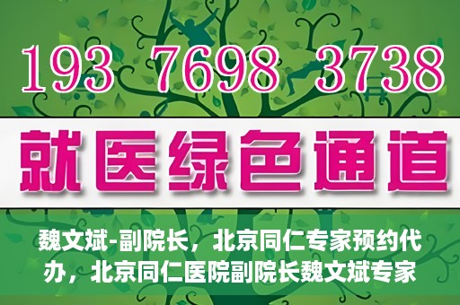 魏文斌-副院长，北京同仁专家预约代办，北京同仁医院副院长魏文斌专家预约代办服务解析
