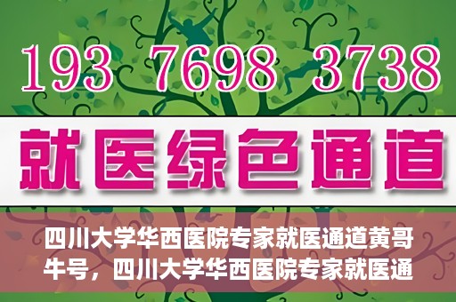 四川大学华西医院专家就医通道黄哥牛号，四川大学华西医院专家就医通道，黄哥牛号引领就医新风尚
