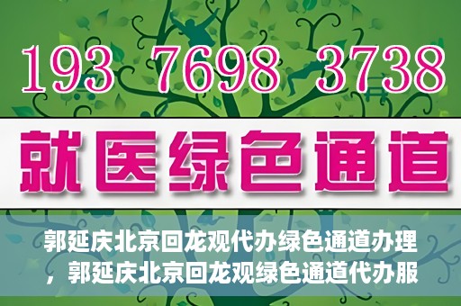 郭延庆北京回龙观代办绿色通道办理，郭延庆北京回龙观绿色通道代办服务详解