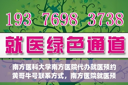 南方医科大学南方医院代办就医预约黄哥牛号联系方式，南方医院就医预约代办服务，黄哥牛号联系方式及预约指南