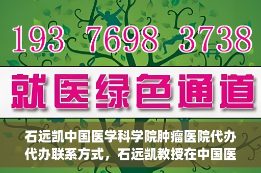 石远凯中国医学科学院肿瘤医院代办代办联系方式，石远凯教授在中国医学科学院肿瘤医院——代办联系方式权威解析