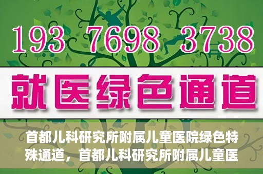 首都儿科研究所附属儿童医院绿色特殊通道，首都儿科研究所附属儿童医院，开启绿色特殊通道，守护儿童健康之路