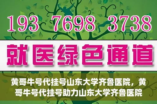 黄哥牛号代挂号山东大学齐鲁医院，黄哥牛号代挂号助力山东大学齐鲁医院就医无忧