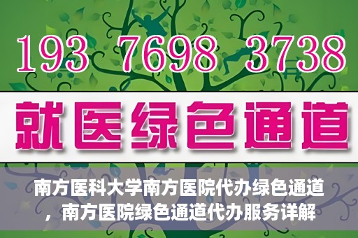 南方医科大学南方医院代办绿色通道，南方医院绿色通道代办服务详解