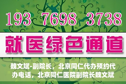 魏文斌-副院长，北京同仁代办预约代办电话，北京同仁医院副院长魏文斌与预约代办电话，便捷就医新通道