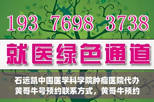 石远凯中国医学科学院肿瘤医院代办黄哥牛号预约联系方式，黄哥牛预约挂号联系方式，石远凯教授在中国医学科学院肿瘤医院的服务指南