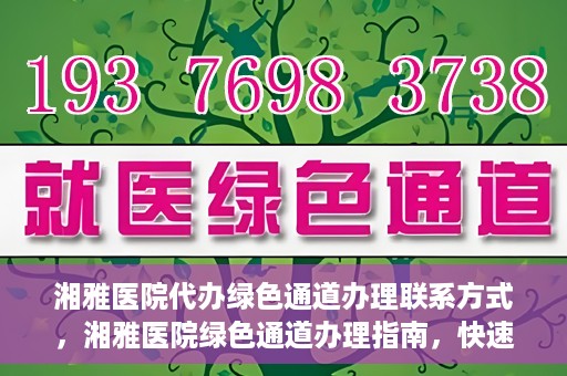 湘雅医院代办绿色通道办理联系方式，湘雅医院绿色通道办理指南，快速代办联系方式揭秘