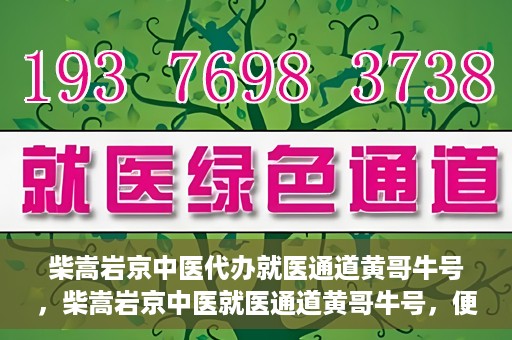 柴嵩岩京中医代办就医通道黄哥牛号，柴嵩岩京中医就医通道黄哥牛号，便捷就医新选择