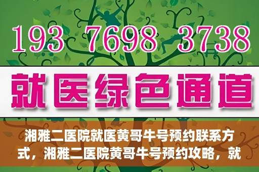 湘雅二医院就医黄哥牛号预约联系方式，湘雅二医院黄哥牛号预约攻略，就医联系方式全解析