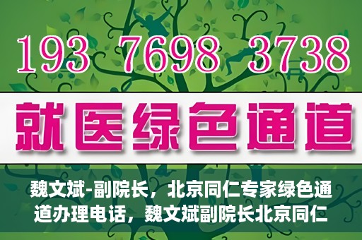 魏文斌-副院长，北京同仁专家绿色通道办理电话，魏文斌副院长北京同仁专家绿色通道联系电话及办理须知