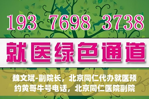 魏文斌-副院长，北京同仁代办就医预约黄哥牛号电话，北京同仁医院副院长魏文斌与预约就医新动向，黄哥牛号电话助力代办就医预约服务