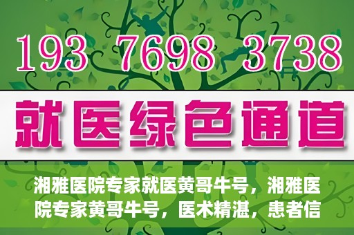 湘雅医院专家就医黄哥牛号，湘雅医院专家黄哥牛号，医术精湛，患者信赖的权威就医之选