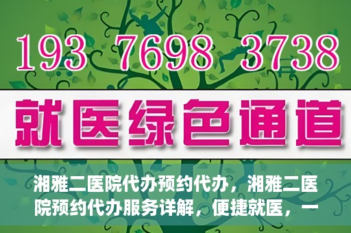 湘雅二医院代办预约代办，湘雅二医院预约代办服务详解，便捷就医，一键预约代办体验