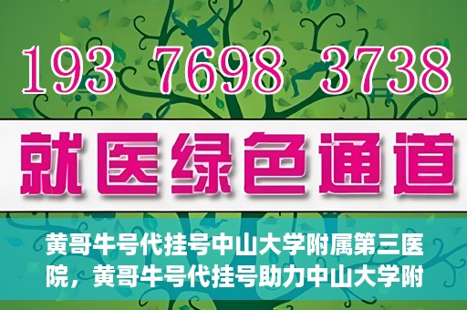 黄哥牛号代挂号中山大学附属第三医院，黄哥牛号代挂号助力中山大学附属第三医院就医便捷化