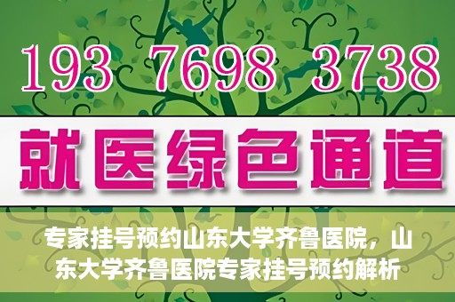专家挂号预约山东大学齐鲁医院，山东大学齐鲁医院专家挂号预约解析