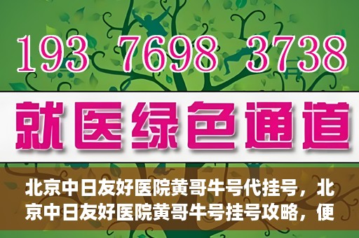 北京中日友好医院黄哥牛号代挂号，北京中日友好医院黄哥牛号挂号攻略，便捷代挂号服务解析