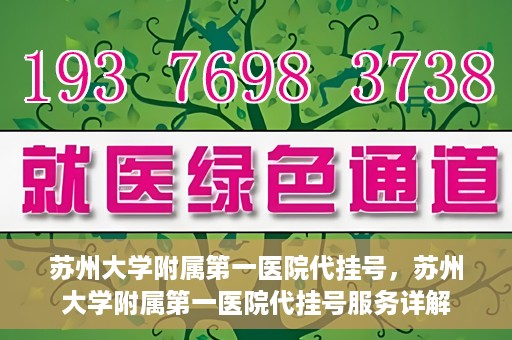 苏州大学附属第一医院代挂号，苏州大学附属第一医院代挂号服务详解