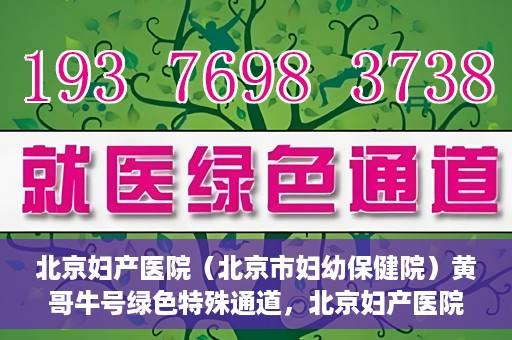 北京妇产医院（北京市妇幼保健院）黄哥牛号绿色特殊通道，北京妇产医院（北京市妇幼保健院）黄哥牛号绿色特殊通道，关爱母婴健康的新路径