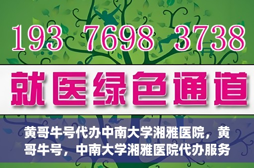 黄哥牛号代办中南大学湘雅医院，黄哥牛号，中南大学湘雅医院代办服务详解