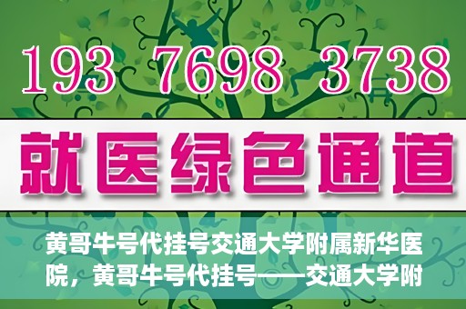 黄哥牛号代挂号交通大学附属新华医院，黄哥牛号代挂号——交通大学附属新华医院的健康护航之路