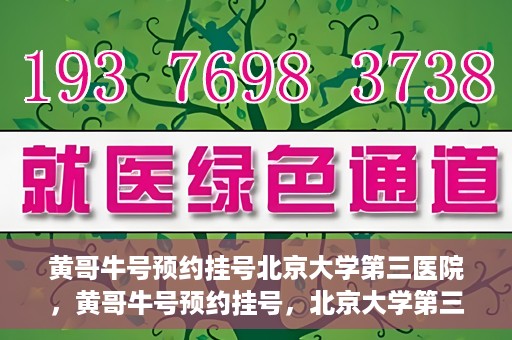 黄哥牛号预约挂号北京大学第三医院，黄哥牛号预约挂号，北京大学第三医院便捷就医新体验