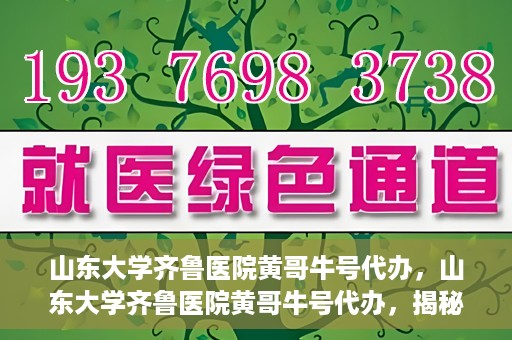 山东大学齐鲁医院黄哥牛号代办，山东大学齐鲁医院黄哥牛号代办，揭秘背后的故事与真相
