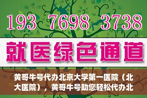 黄哥牛号代办北京大学第一医院（北大医院），黄哥牛号助您轻松代办北大医院事务，一站式服务开启就医新篇章