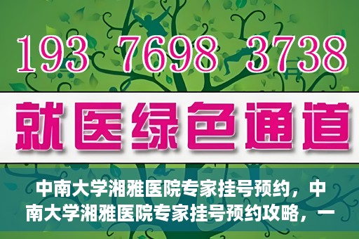 中南大学湘雅医院专家挂号预约，中南大学湘雅医院专家挂号预约攻略，一站式解决您的就医需求