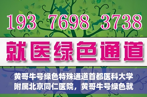 黄哥牛号绿色特殊通道首都医科大学附属北京同仁医院，黄哥牛号绿色就医通道，北京同仁医院的特殊通道探索