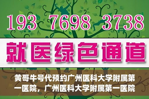 黄哥牛号代预约广州医科大学附属第一医院，广州医科大学附属第一医院黄哥牛号预约启动