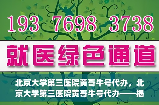 北京大学第三医院黄哥牛号代办，北京大学第三医院黄哥牛号代办——揭秘医疗预约背后的故事