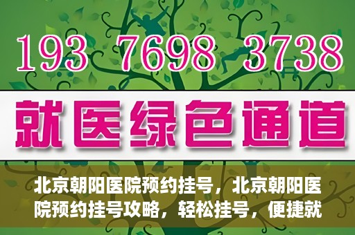 北京朝阳医院预约挂号，北京朝阳医院预约挂号攻略，轻松挂号，便捷就医