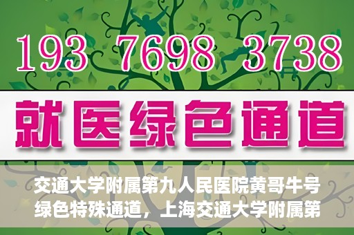 交通大学附属第九人民医院黄哥牛号绿色特殊通道，上海交通大学附属第九人民医院黄哥牛号，绿色特殊通道开启健康之门