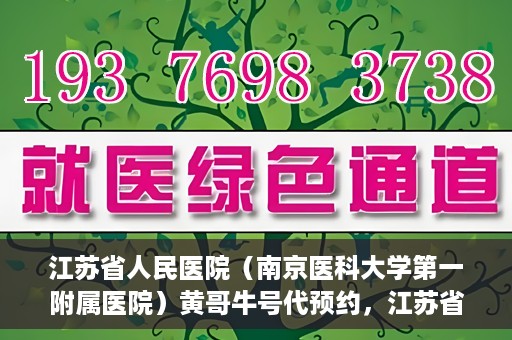 江苏省人民医院（南京医科大学第一附属医院）黄哥牛号代预约，江苏省人民医院（南京医科大学第一附属医院）黄哥牛号预约服务解析