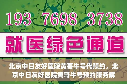 北京中日友好医院黄哥牛号代预约，北京中日友好医院黄哥牛号预约服务解析
