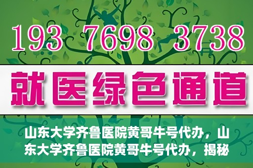 山东大学齐鲁医院黄哥牛号代办，山东大学齐鲁医院黄哥牛号代办，揭秘背后的故事与真相