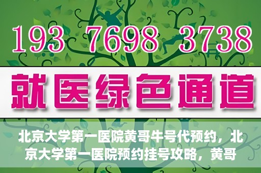 北京大学第一医院黄哥牛号代预约，北京大学第一医院预约挂号攻略，黄哥牛号预约详解