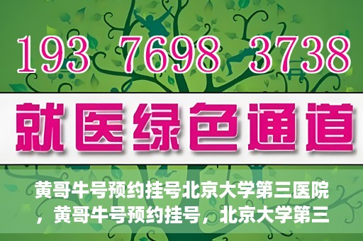 黄哥牛号预约挂号北京大学第三医院，黄哥牛号预约挂号，北京大学第三医院便捷就医新体验