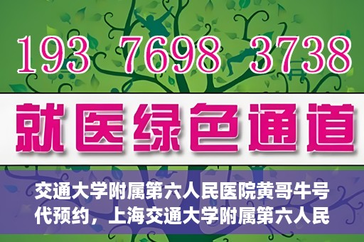 交通大学附属第六人民医院黄哥牛号代预约，上海交通大学附属第六人民医院黄哥牛号预约服务启动