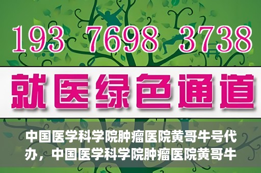 中国医学科学院肿瘤医院黄哥牛号代办，中国医学科学院肿瘤医院黄哥牛号挂号代办服务解析