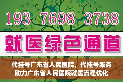 代挂号广东省人民医院，代挂号服务助力广东省人民医院就医流程优化