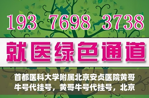 首都医科大学附属北京安贞医院黄哥牛号代挂号，黄哥牛号代挂号，北京安贞医院挂号新途径探索